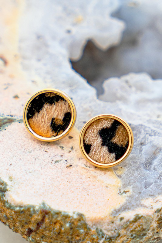 Luxe Leopard Print Studs