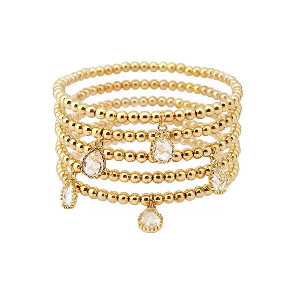 Crystal Charmed Bracelet Stack