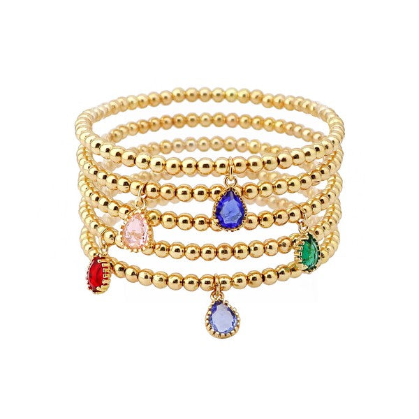 Crystal Charmed Bracelet Stack