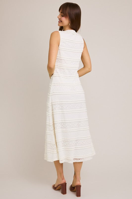 European Summer Lace Midi Dress