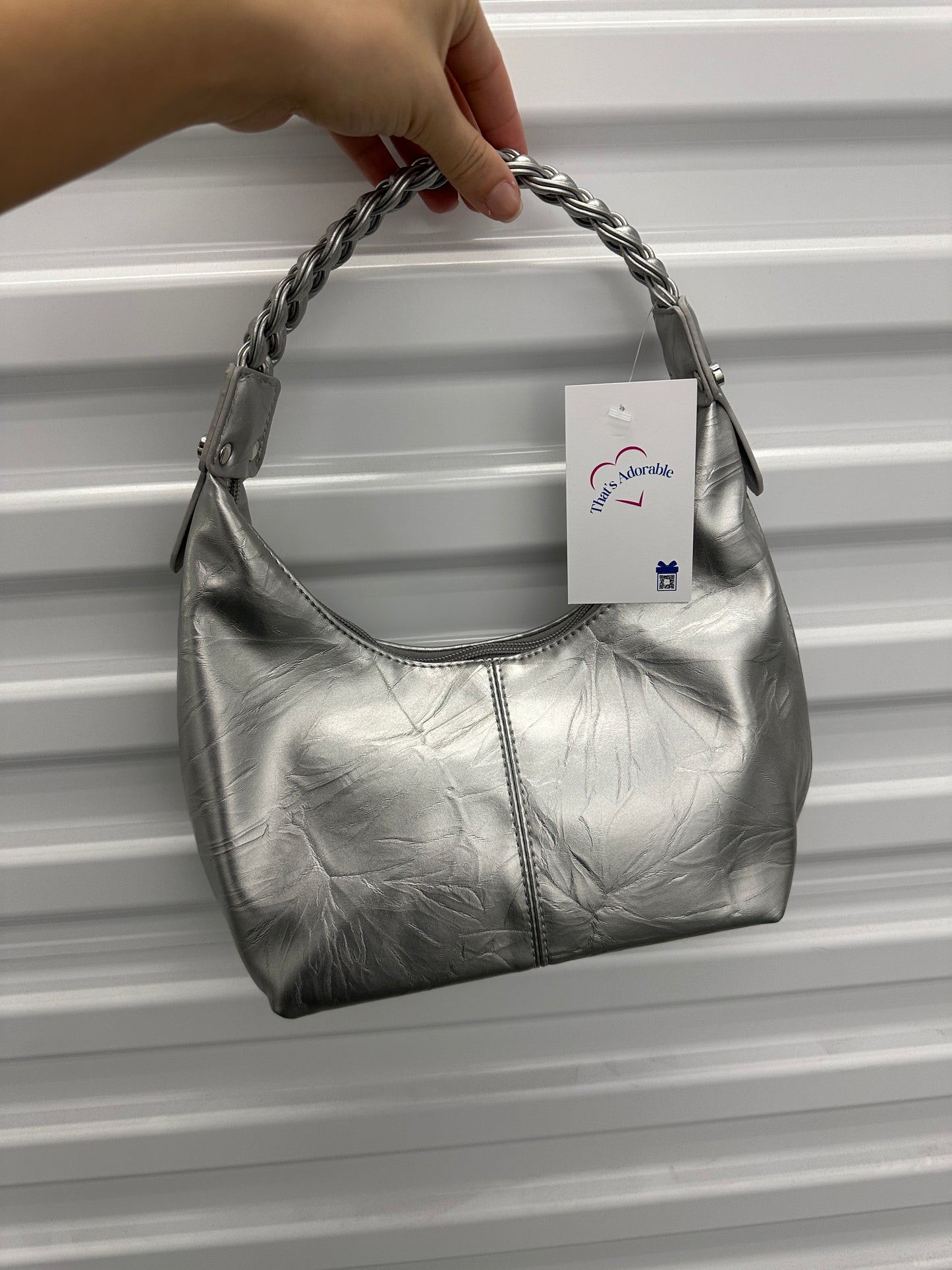 Metallic Silver Handbag