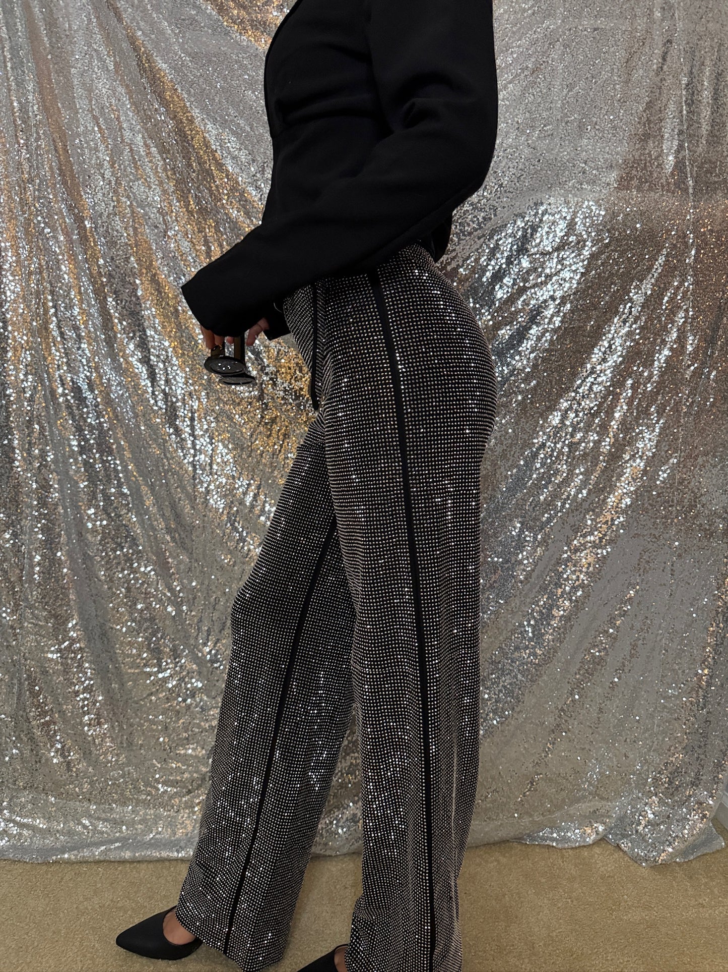 Make a Wish Rhinestone Belted Trousers