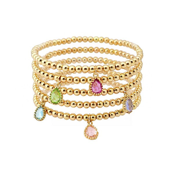 Crystal Charmed Bracelet Stack