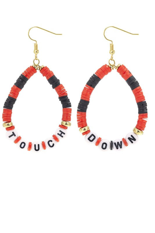 Red + Black Touchdown Earrings