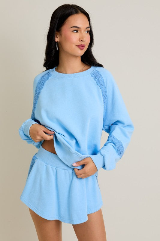 Lace Trim Sweatshirt