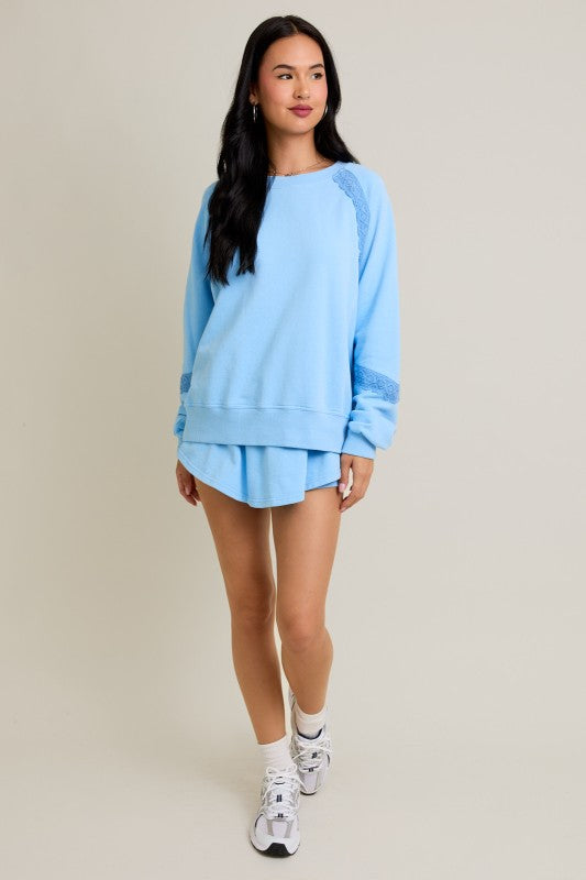 Lace Trim Sweatshirt