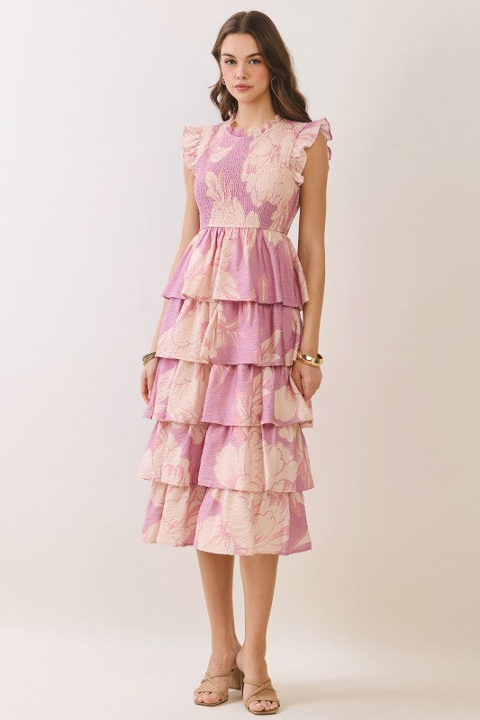 Blushing Magnolia Midi Dress