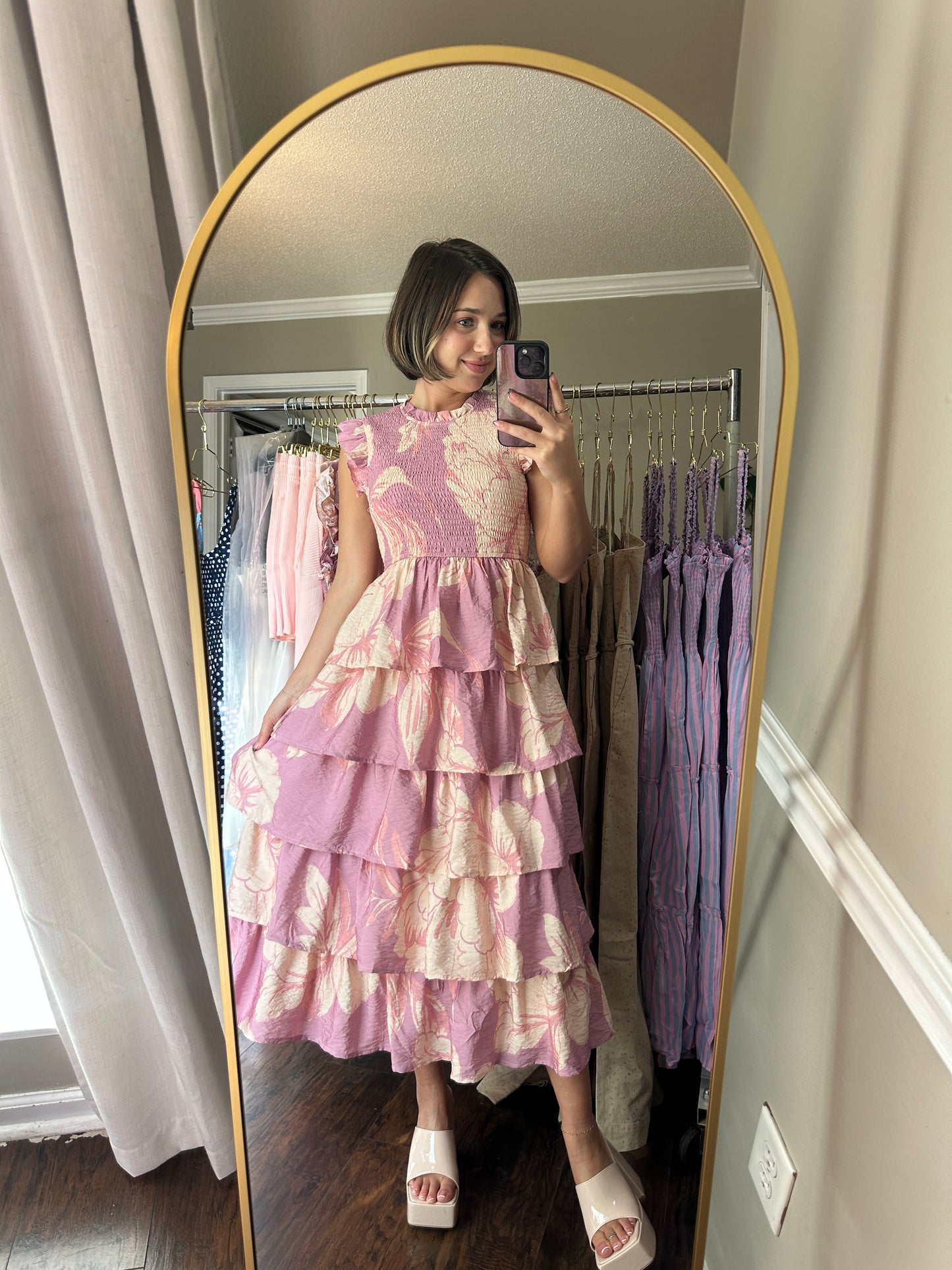 Blushing Magnolia Midi Dress