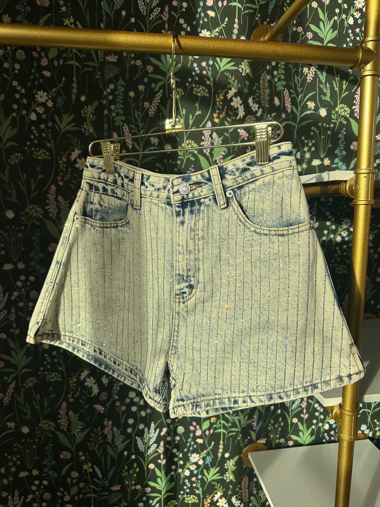 Rhinestone Denim Shorts