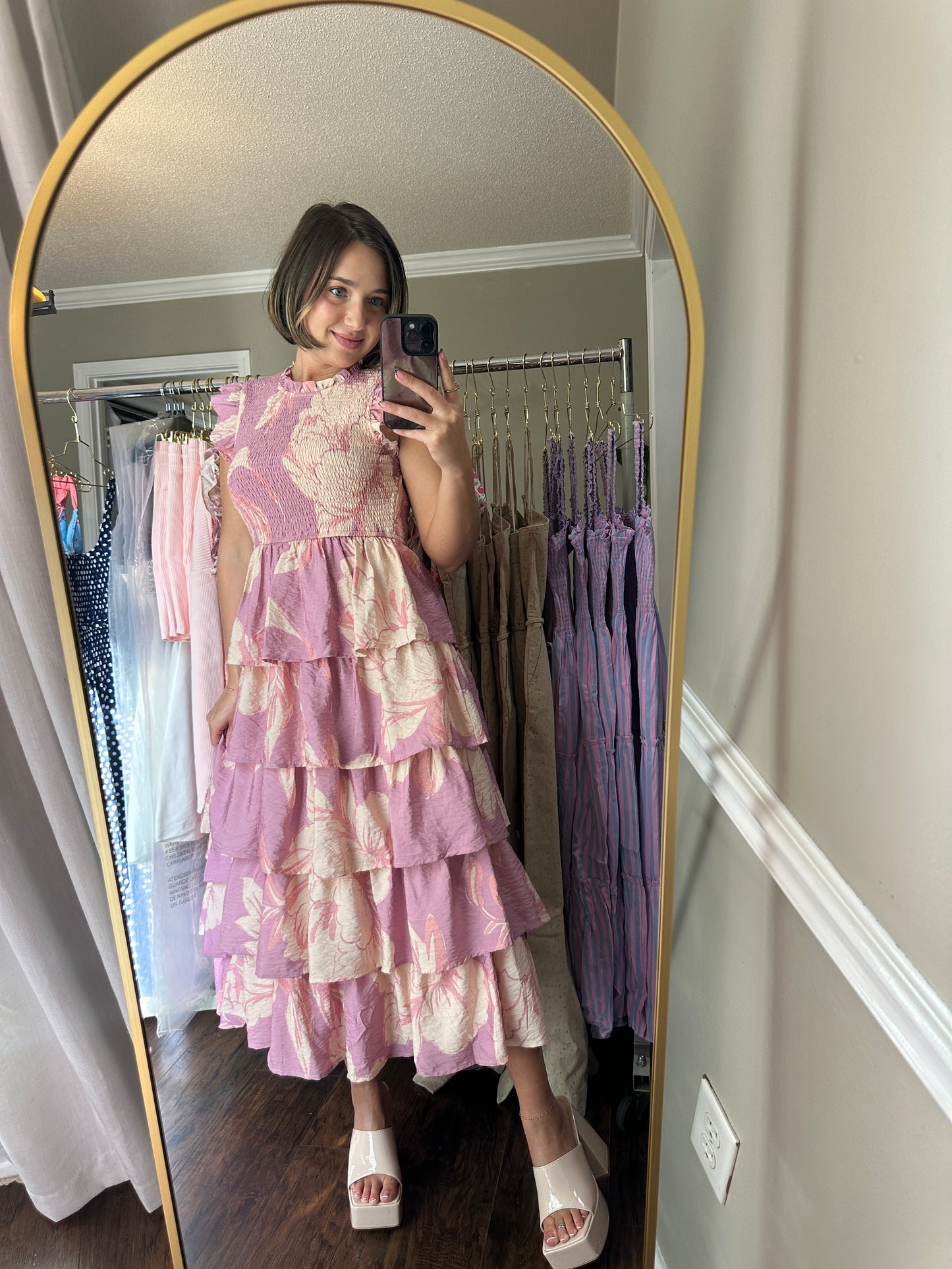 Blushing Magnolia Midi Dress