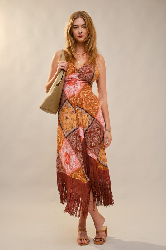 Paisley Fringe Dress