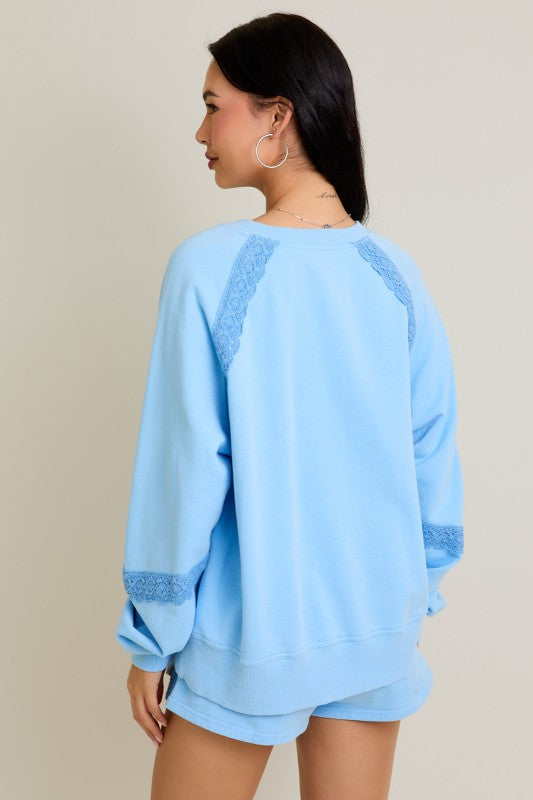 Lace Trim Sweatshirt