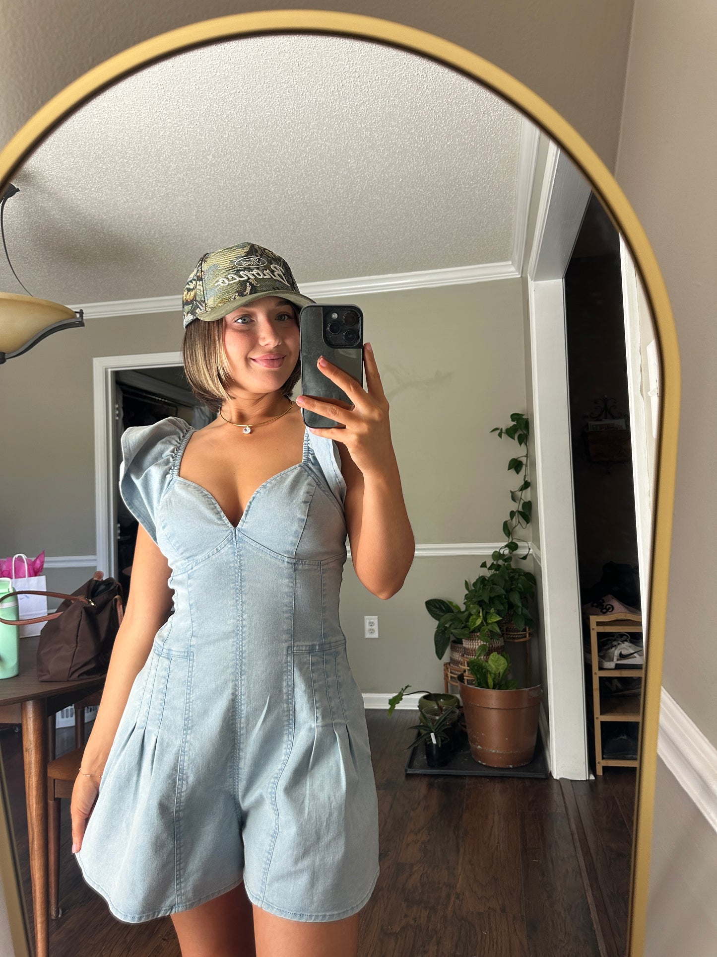 Sweetheart Ruffle Sleeve Romper