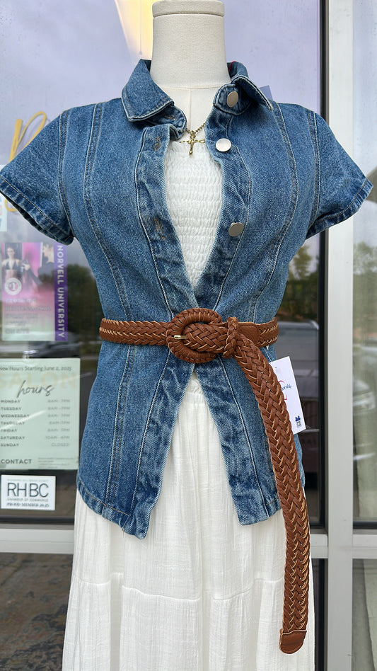 Braided Faux Leather Belt