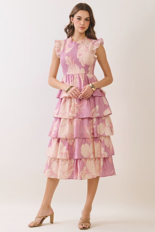 Blushing Magnolia Midi Dress