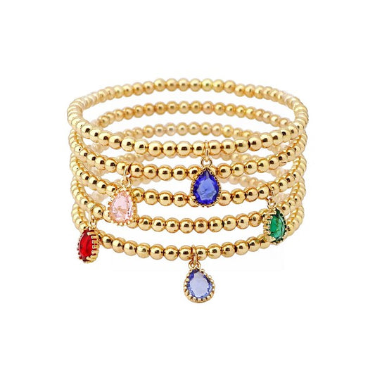 Crystal Charmed Bracelet Stack