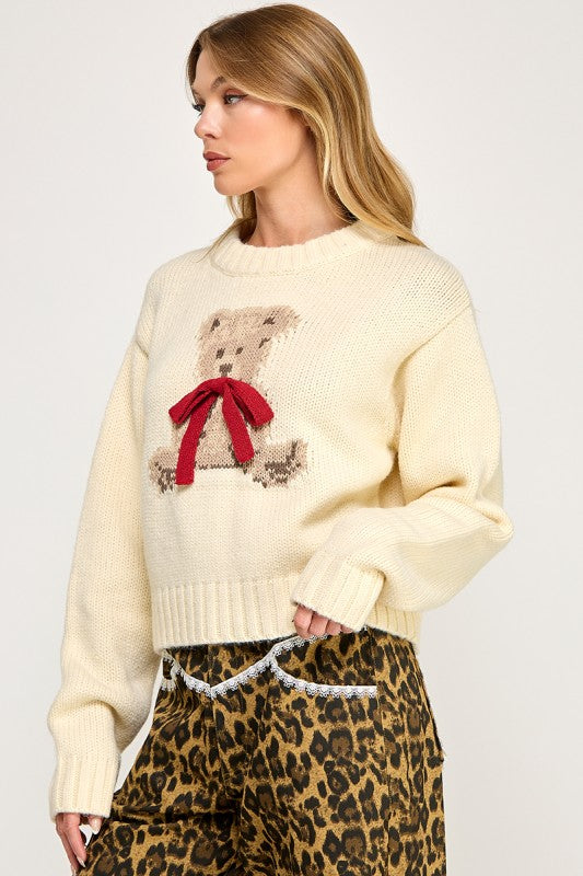 Teddy Bear Bow Sweater