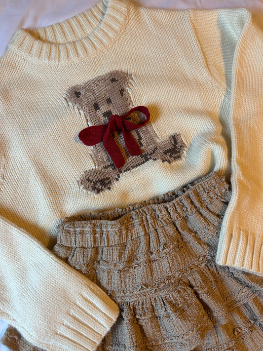 Teddy Bear Bow Sweater