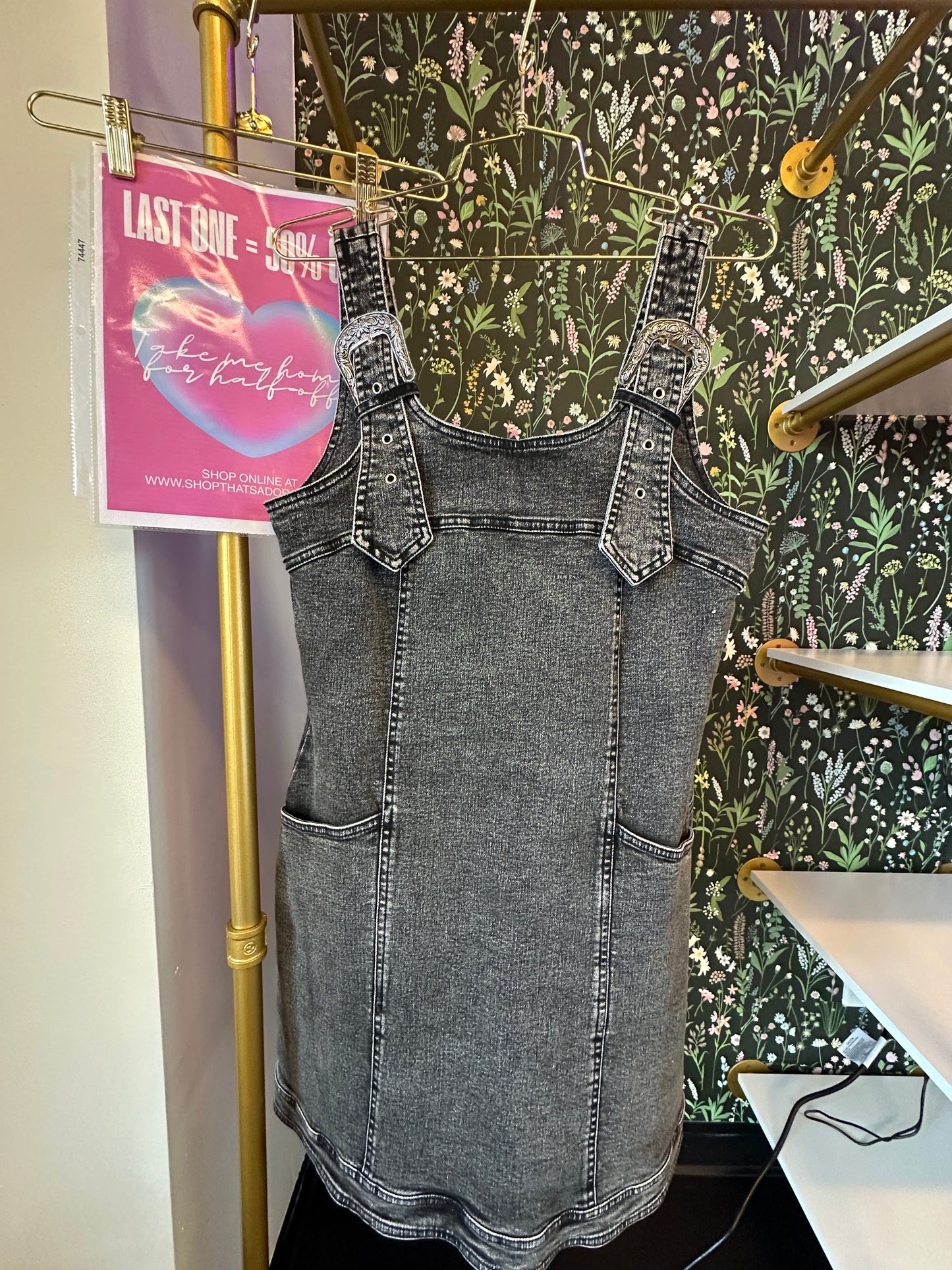 Cotton Denim Overall Dress