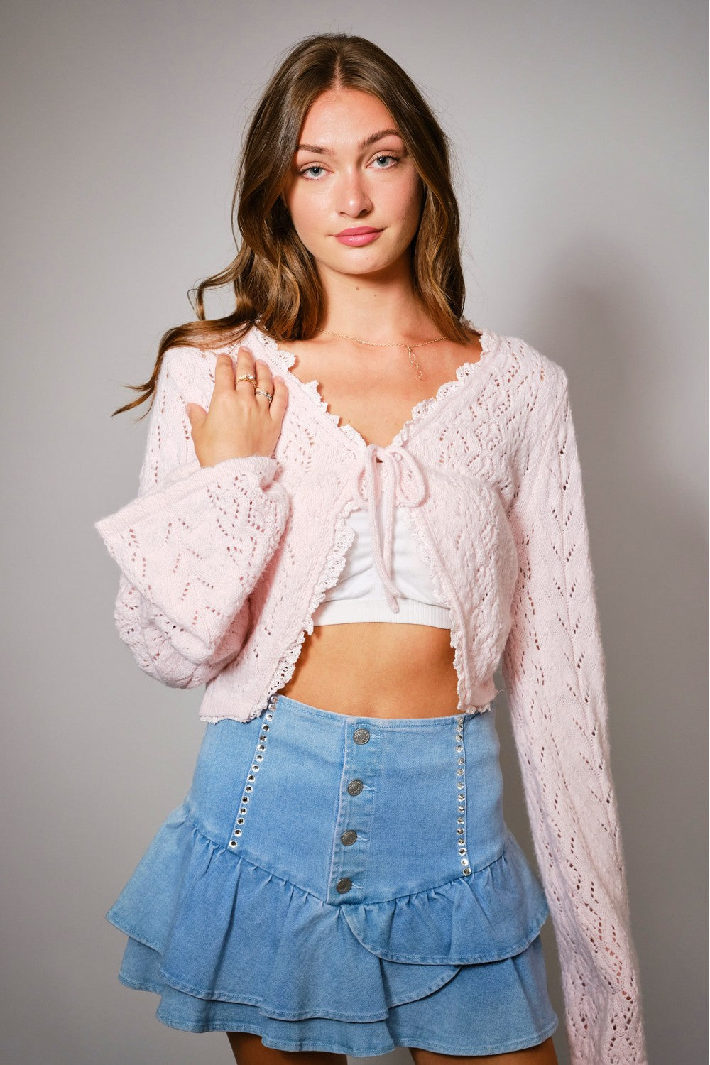 Front Tie Cardigan