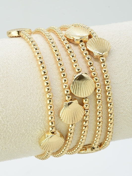 Beaded Shell Bracelet Stack