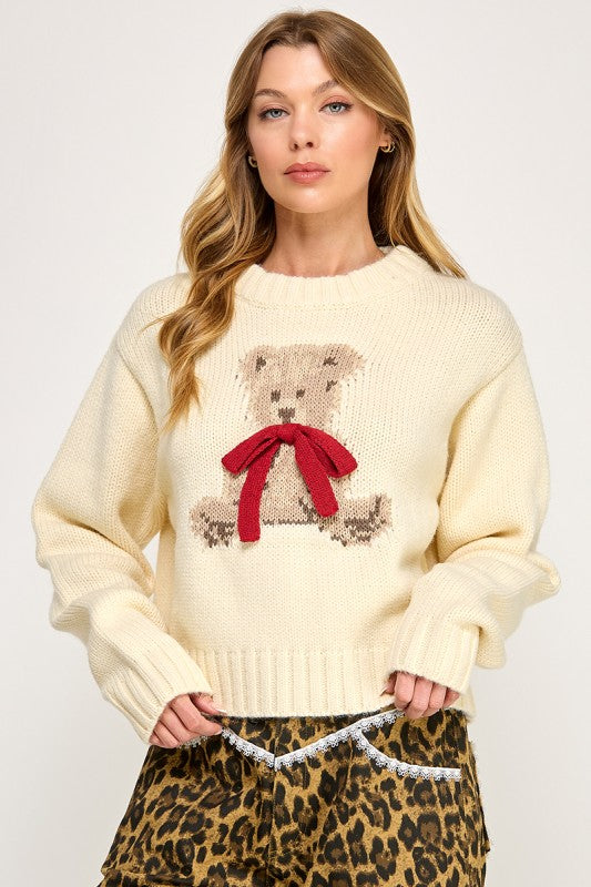 Teddy Bear Bow Sweater