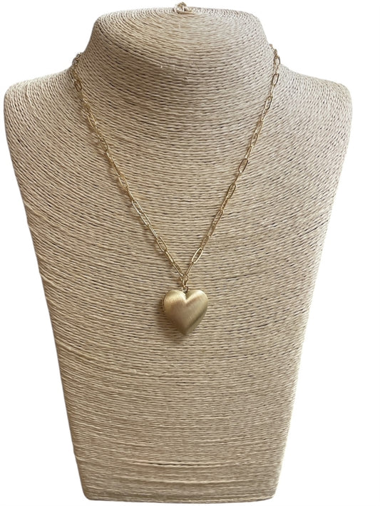 Paperclip Chain Heart Locket