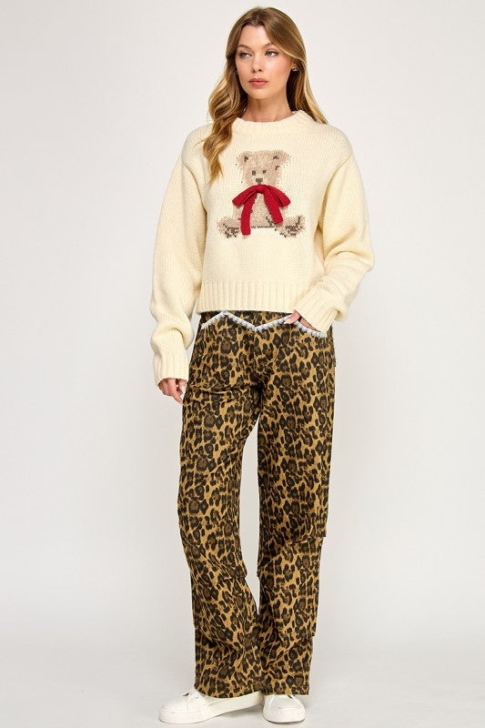 Teddy Bear Bow Sweater