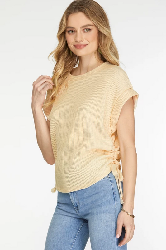Essential Ivory Waffle Knit Top