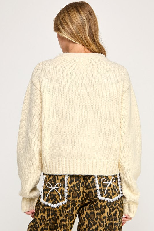 Teddy Bear Bow Sweater