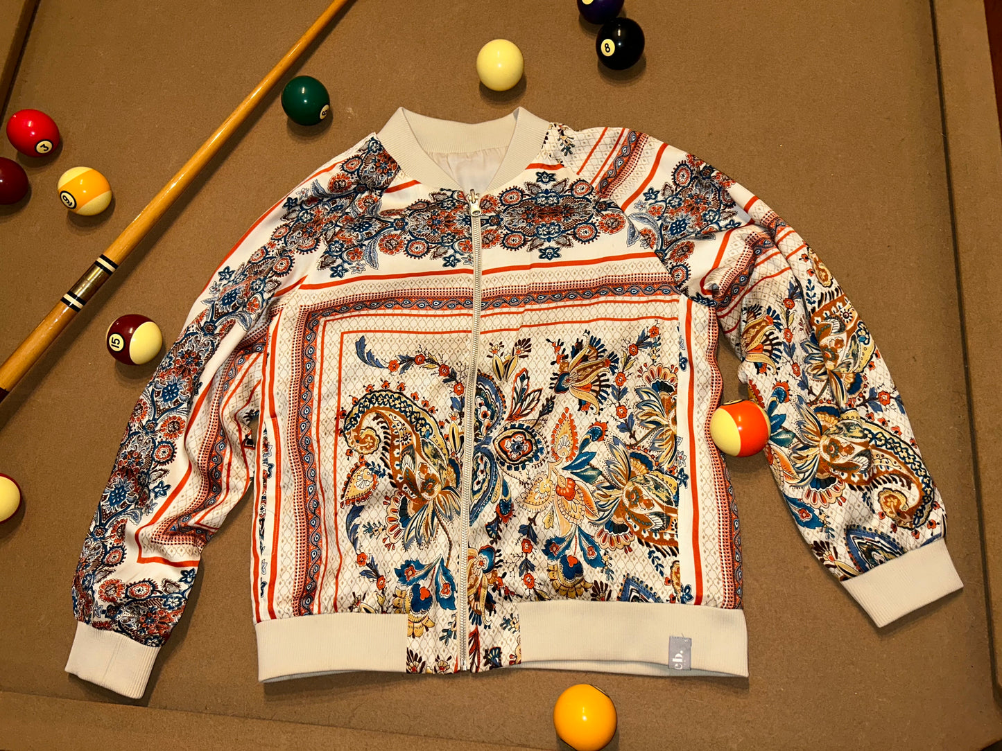 Satin Paisley Bomber Jacket