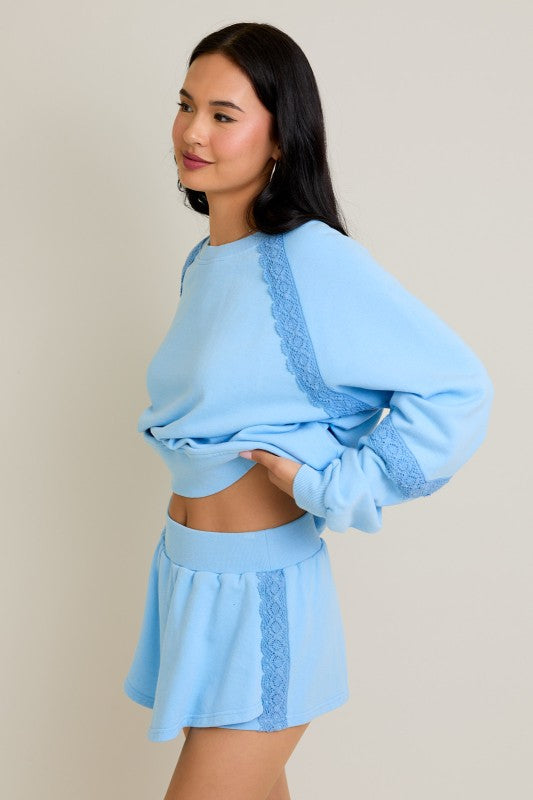 Lace Trim Sweatshirt