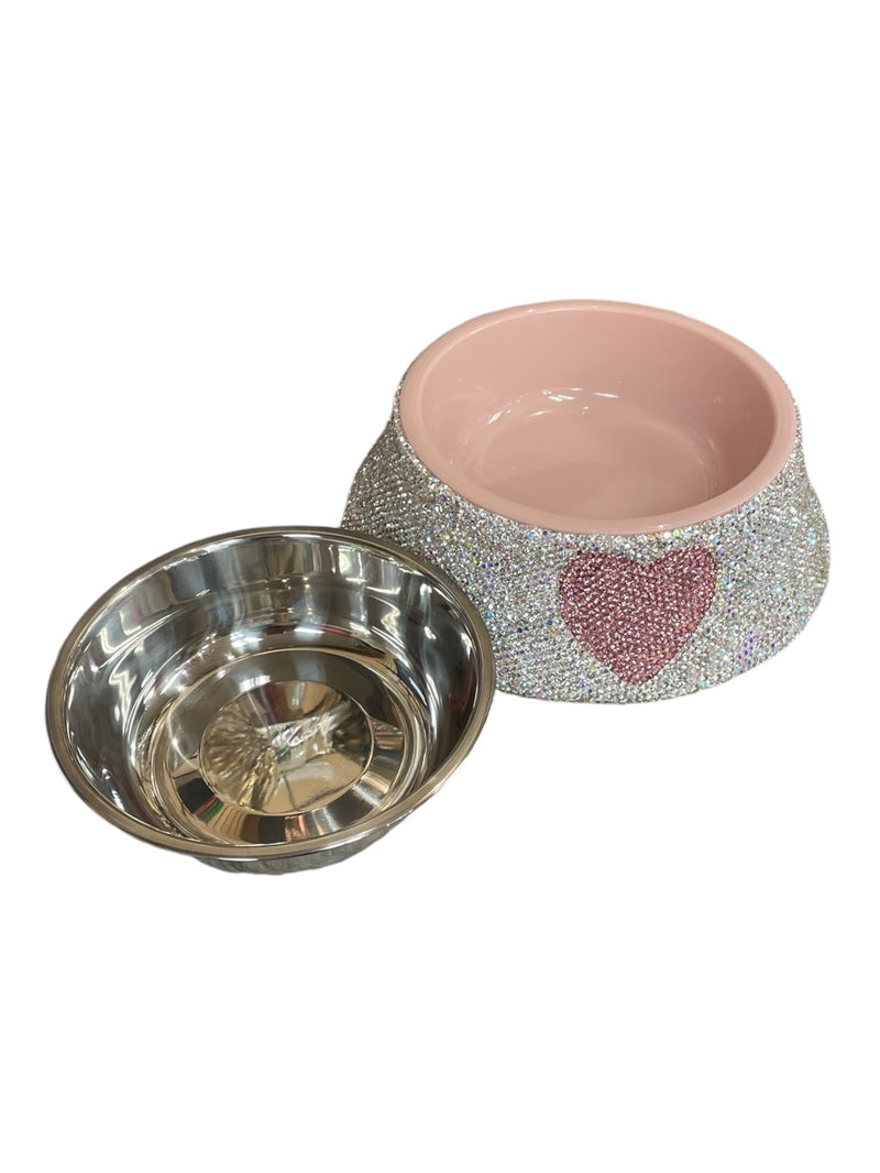 Bling Heart Doggy Bowl